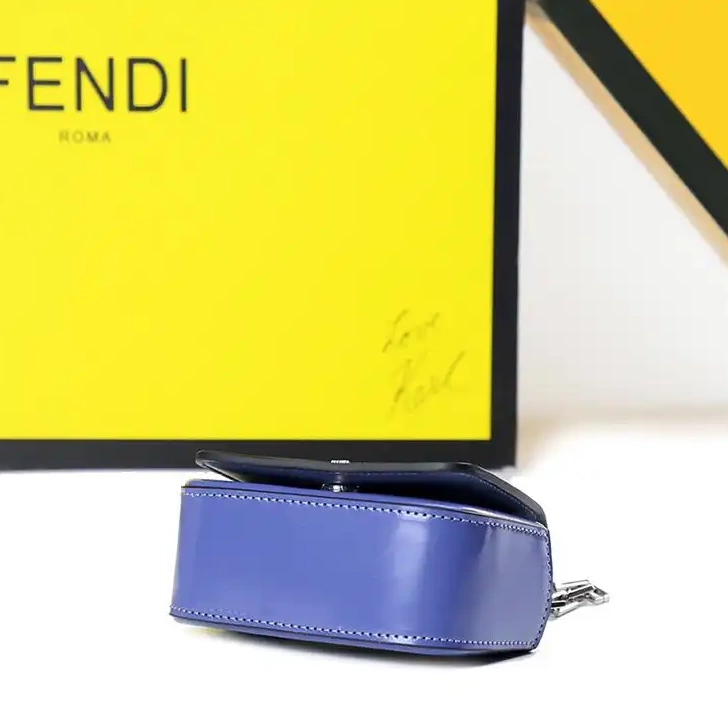 Vintage HOT Nano Blue Fendi In Calf F Leather Bag 0626